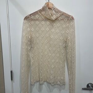 Free People 2 Tops Lace Turtle neck Long-sleeve